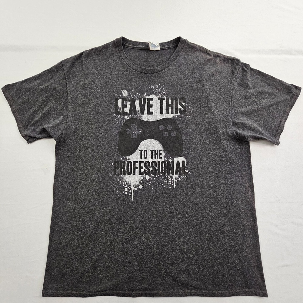 Leave This To The Professional Gaming Gray Short Sleeve T-Shirt Men's XL
